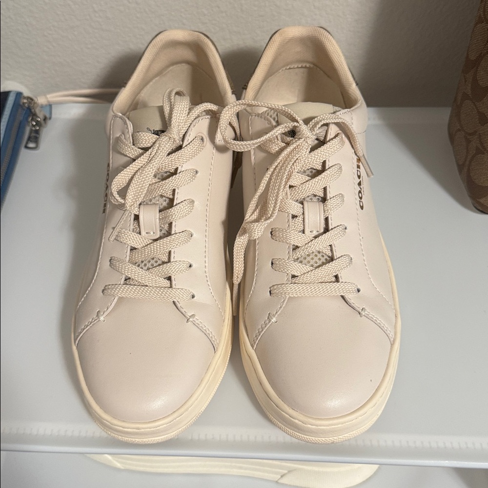 Coach Cream and Brown Casual Sneakers